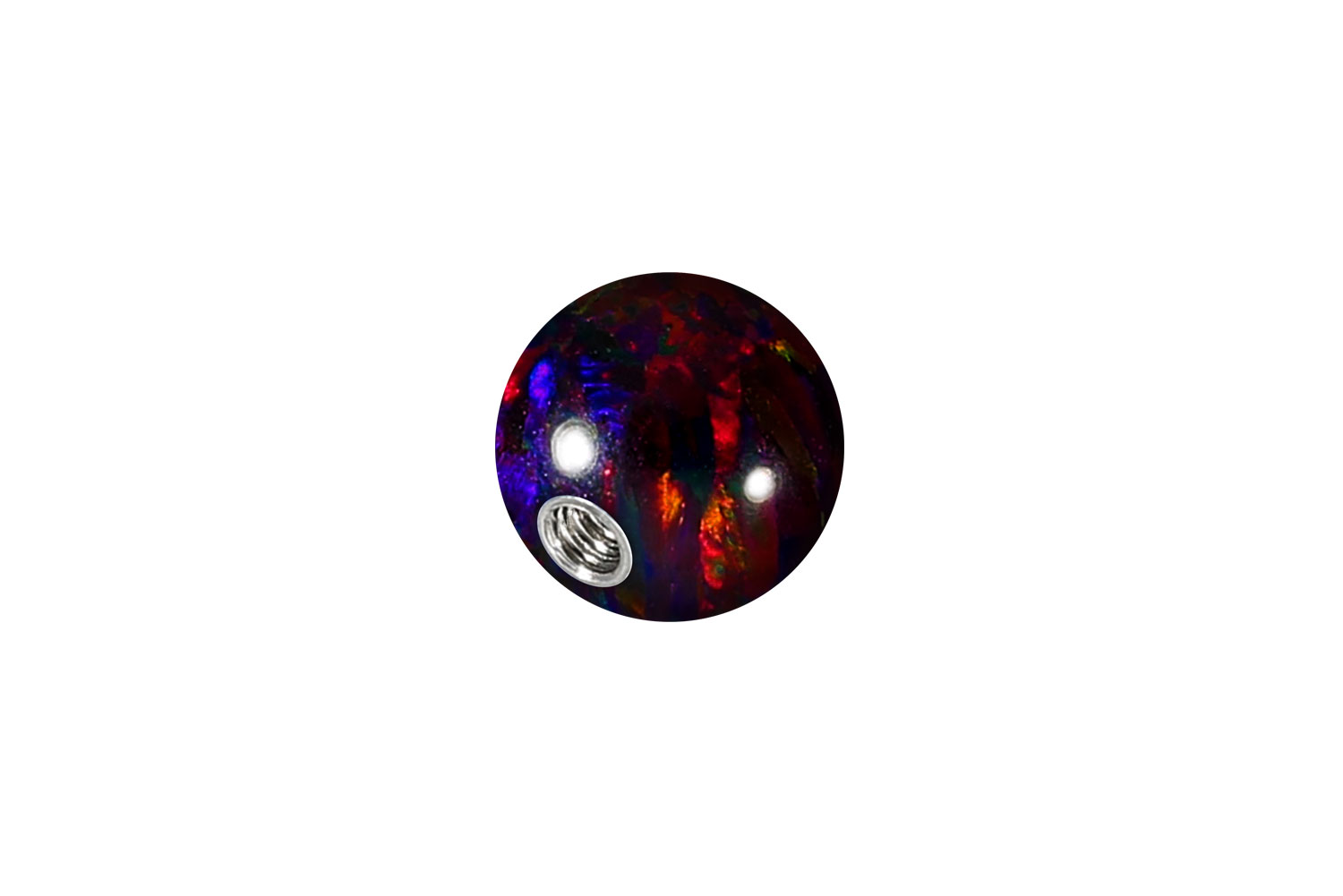 Synthetischer Opal Schraubkugel mit Chirurgenstahl-Gewinde von Piercingline